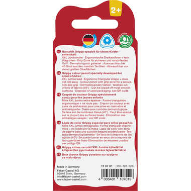 FABER-CASTELL Farbstifte Grippy 110701 4 Farben