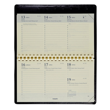 BREPOLS Agenda Omniplan Genova 2026 0.738.2051 1S/2P nero 16x8.9cm