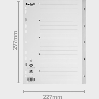BIELLA Répertoire PP A4 47140500U gris 1-5