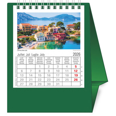 NOVOS Calend. da tavolo Europa 2026 500084 1M/1P verde scuro ML 11.5x14cm