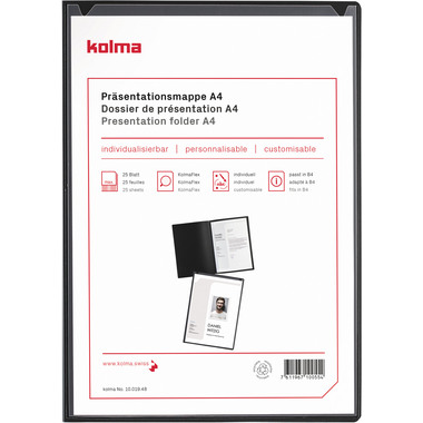 KOLMA Cartella di clip Tender A4 10.019.48 antracite,2pz.,dorso rilegat.