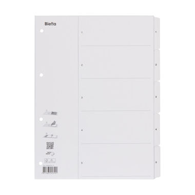 BIELLA Kartonregister SmartIndex A4 46940501U weiss 1-5