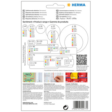 HERMA Verschlussetiketten 32mm 2277 transparent 240 St./16 Blatt