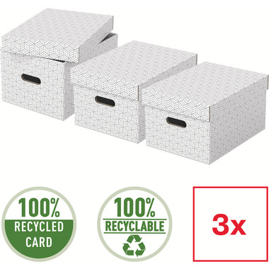 ESSELTE Aufbewahrungsboxen Home M 628282 365x265x205mm, weiss 3 Stk