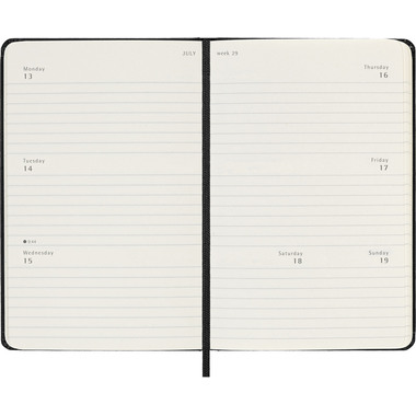 MOLESKINE Wochenkalender 25/26 DHB18WH2Y26 18M HC schwarz 9x14cm
