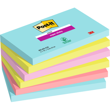 POST-IT Super Sticky Notes 127x76mm 6556SSCOS Cosmic 4 couleurs 6x90 flls.