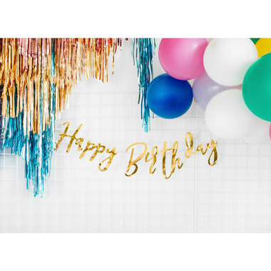 PARTYDECO Guirlande Happy Birthday 62cm GRL75-019M or