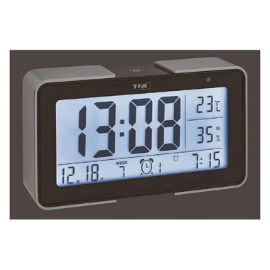 TFA Dostmann Réveil numérique Melody Noir/Argent