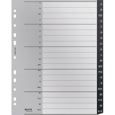 LEITZ Répertoire PP Recycle A4+ 1207-00-00 noir A-Z 20-pcs.