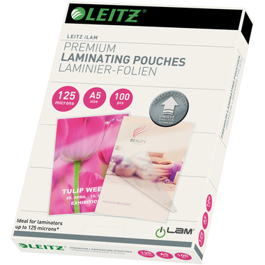 LEITZ Laminiertasche A5 74930000 glanz, 125my 100 Stk