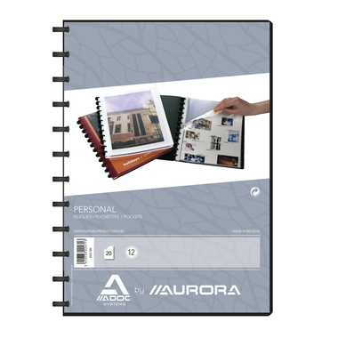 ADOC Sichtbuch Personal A4 5222.705 schwarz mit Fenster 20 Taschen