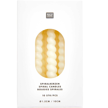 RICO DESIGN Spiralkerzen 10cm 400109 ecru 10 Stück