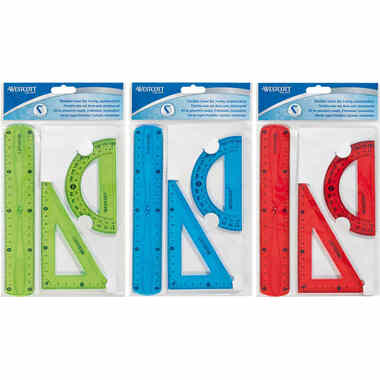 WESTCOTT Geometrie-Set Flexi E-10301 00 blau/rot/grün 3-teilig