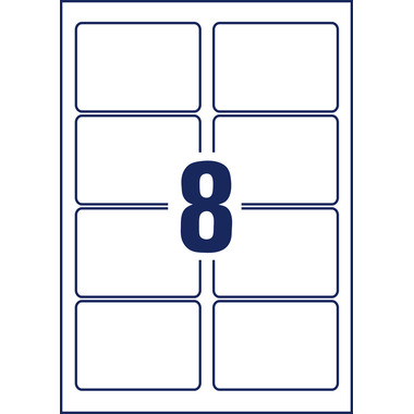 AVERY ZWECKFORM Etiquettes 88,9x63,5mm C6081-10 blanc, glossy 80 pcs.