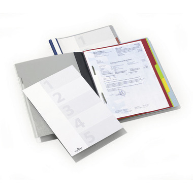 DURABLE Dossier d'organis. Divisioflex 255706 p. 100 flls. A4, 5 pcs. bleu