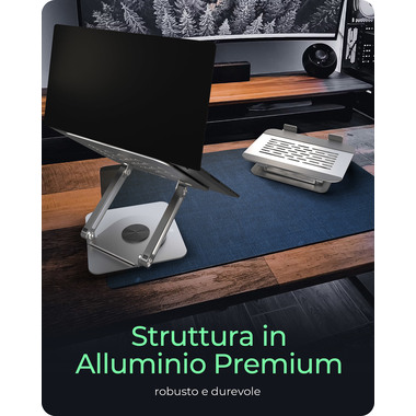 ICY BOX Rotatable and fully adjustable IB-NH300-R notebook stand 17 Inch silver