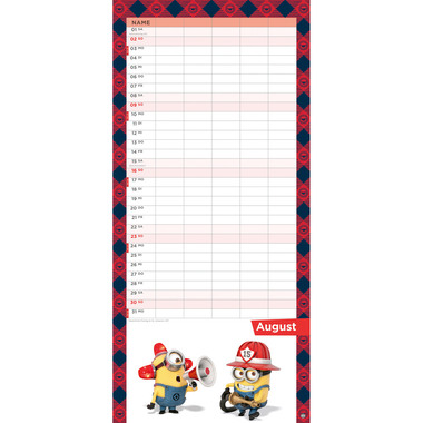 HEYE Familienplaner Minions 2026 22755+26 1M/1S DE 5 Spalten 21x45cm