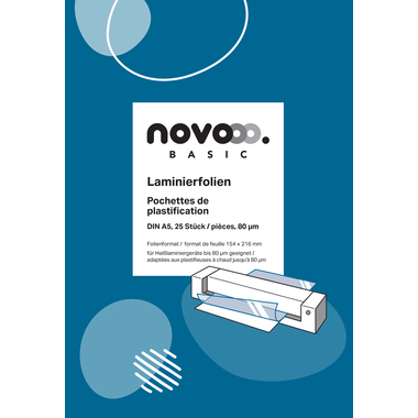 NOVOOO Laminierfolie A5 47010000 glanz, 80my 25 Stück
