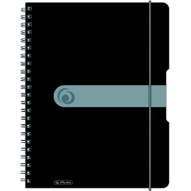 HERLITZ Cahier à spirale A4 11293073 Easy orga 5mm quadrillé noir