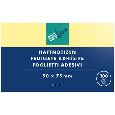 BÜROLINE Haftnotizen 51x76mm 133032 gelb 100 Blatt