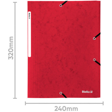 BIELLA Gummibandmappe A4 17840145U rot, 355gm2 200 Bl.