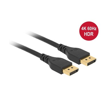 Delock Câble DisplayPort, 4K/60Hz sans fonction de verrouillage, 5m