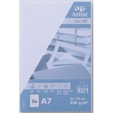 ARTOZ Biglietti da visita 1001 A7 107136142 220g, bianco fiore 5 fogli