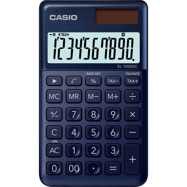 CASIO Taschenrechner BIC SL-1000SC-NY-S-EP 10-stellig dunkelblau
