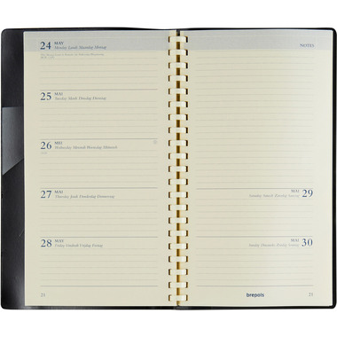 BREPOLS Agenda Notaplan Genova 2026 0.716.2051 1S/1P nero 8.9x16cm