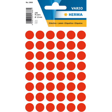 HERMA Etiquettes ronde 13mm 1866 rouge 240 pcs.