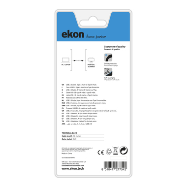 Câble d'imprimante USB-A - USB-B | Ekon