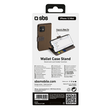 Étui portefeuille fonction stand pour iPhone 12 Mini