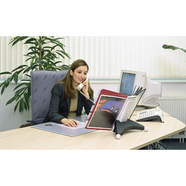 DURABLE Displaysystem SHERPA Table 10 563200 rot/schwarz, 10 Sichttafeln A4