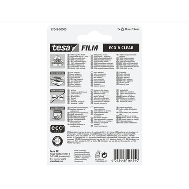 TESA Bande adhésive Eco&Clear 19mm x10m
