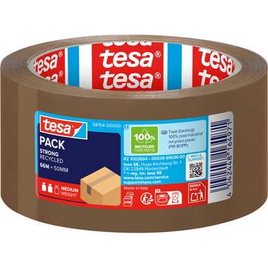 TESA Verpackungsband 50mmx66m 581540000 Strong Recycled, braun
