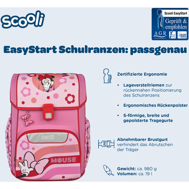 SCOOLI Schulthek-Set EasyStart MIUZ8256 Minnie Mouse 5-teilig