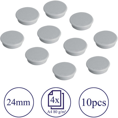 FRANKEN Haftmagnete 24mm HM20 12 grau 10 Stück