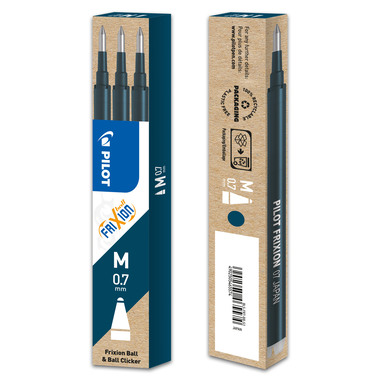 PILOT Mine FriXion Refill BLS-FR7-BB-S3 bleu/noir 3 pcs.