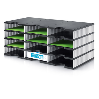 STYRO Ablagesystem styrodoc trio 268-0304.09 schwarz/weiss 12 Fächer
