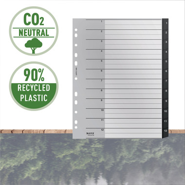 LEITZ Répertoire PP Recycle A4+ 1209-00-00 noir 1-12