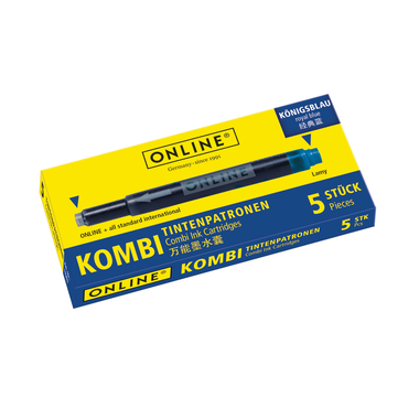 ONLINE Cart. encre combi 17036/12 Rabazzi, Royal Blue 5 pcs.