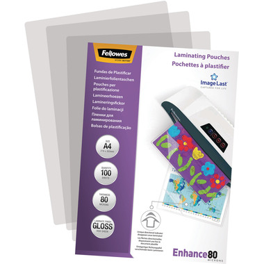 FELLOWES Pellicole per laminazine A4 5306114 lucido, 80my 100 pezzi