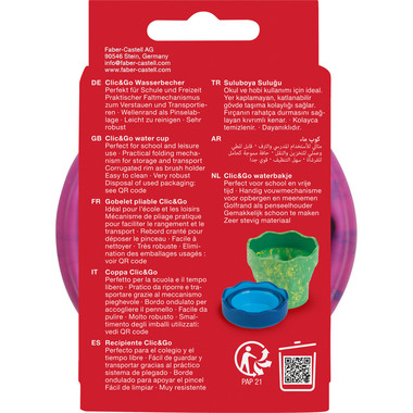 FABER-CASTELL Wasserbecher Clic&Go 181527 pink, für Pinsel