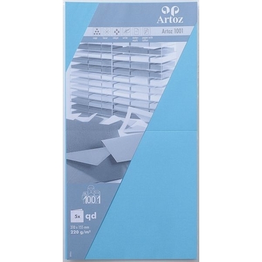 ARTOZ Cartoline 1001 310x155mm 107452263 220g, azzurro 5 fogli