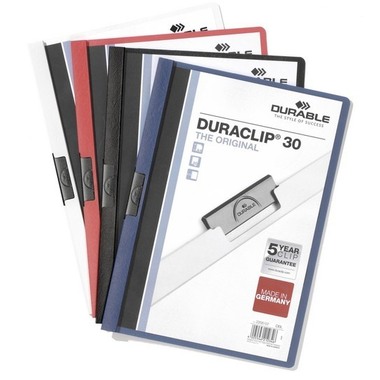 DURABLE Classeur à pince DURACLIP 30 220007 pour 30 feuilles A4 bleu foncé