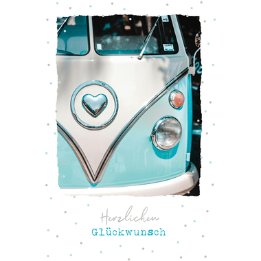 ABC Carte d'anniversaire B6 52264 Bus avec cur