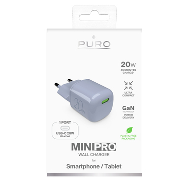 Chargeur mural GaN MiniPro 20W USB-C | Puro