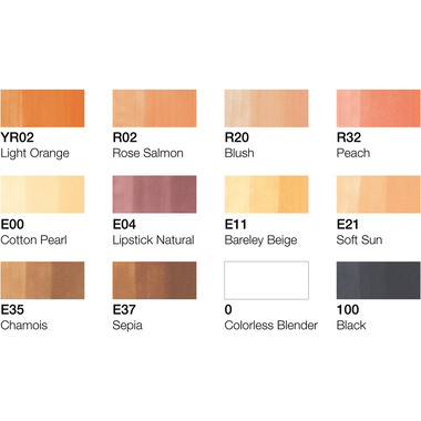 COPIC Marker Sketch 21075705 portrait colours, 12 pcs.