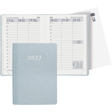 BIELLA Agenda Rex 2027 825301060027U 1S/2P bleu cl. ML 10.1x14.2cm