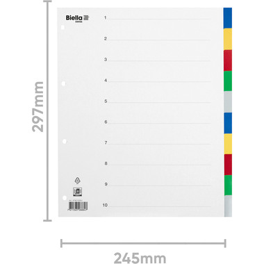 BIELLA Register PP A4+ 47901000U farbig 10-teilig